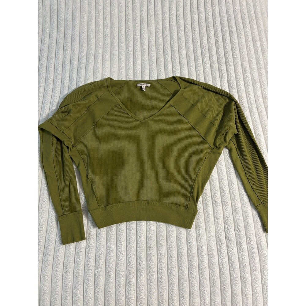 Vintage Free People Santa Clara Thermal top women’s small moss green oversized